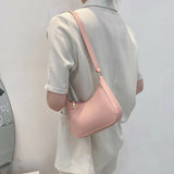 Women's Retro Solid PU Leather Shoulder Bag