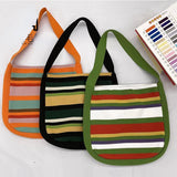 Creative Stripe Contrast Shoulder Bag