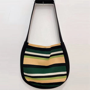 Creative Stripe Contrast Shoulder Bag