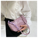 Women's Casual Chain Handbags Retro PU Leather Totes Shoulder Bag