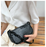 Women's Casual Chain Handbags Retro PU Leather Totes Shoulder Bag