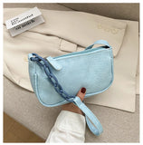 Women's Casual Chain Handbags Retro PU Leather Totes Shoulder Bag