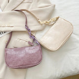 Women's Casual Chain Handbags Retro PU Leather Totes Shoulder Bag