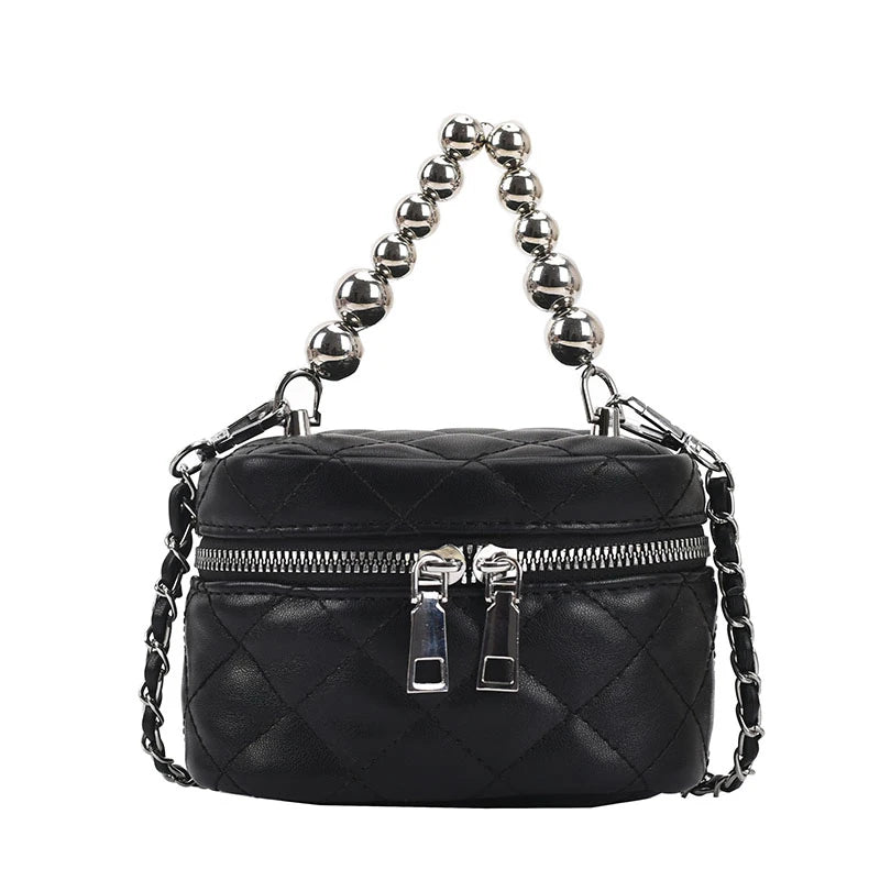 Women's Beaded Messenger Bag Pu Leather One-shoulder