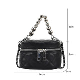 Women's Beaded Messenger Bag Pu Leather One-shoulder