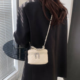 Women's Beaded Messenger Bag Pu Leather One-shoulder