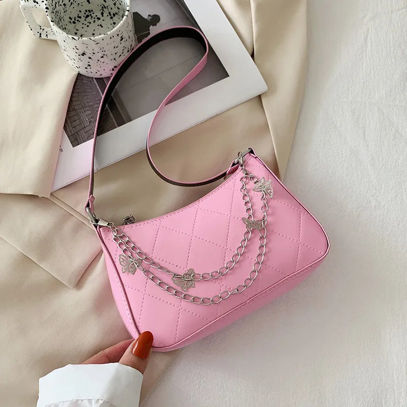 Vintage Butterfly Messenger Bag Chain Strap