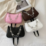 Vintage Butterfly Chain PU Leather Messenger Bag