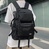Women's Nylon Gothic School Backpack Motorcycle Rucksack