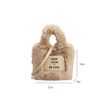 Winter Plush Bucket Bag Shoulder Messenger Bag Girls Purse Totes