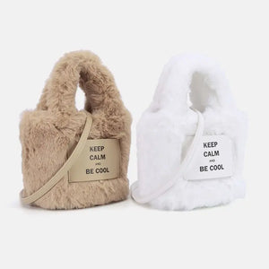 Winter Plush Bucket Bag Shoulder Messenger Bag Girls Purse Totes