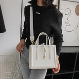 Women's PU Leather Shoulder Bag Cross Square Tote Handbag