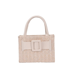 Summer Western Style Straw Crossbody Tote Bag