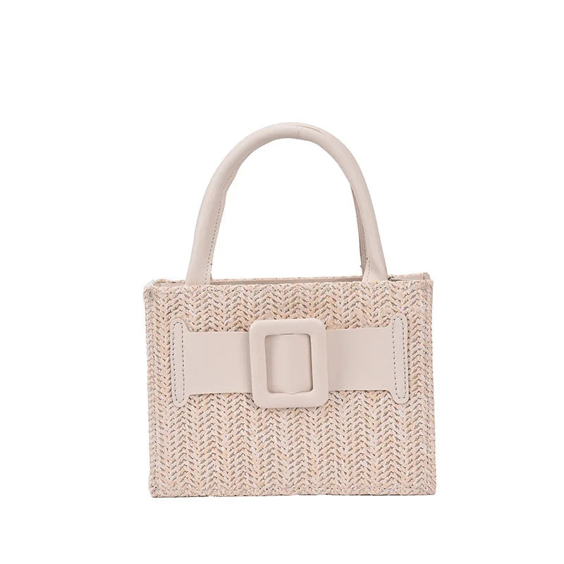 Summer Western Style Straw Crossbody Tote Bag