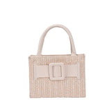 Summer Western Style Straw Crossbody Tote Bag