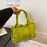 Women's Woven Shoulder Bag PU Leather Messenger Totes Handbags