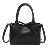Women's Woven Shoulder Bag PU Leather Messenger Totes Handbags