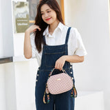 Women's PU Leather Tote Shoulder Bag for Students