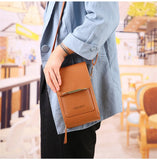 Women's Small Crossbody Leather Bag Touch Screen Cell Phone Purse