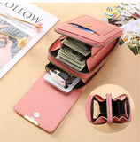 Women's Small Crossbody Leather Bag Touch Screen Cell Phone Purse