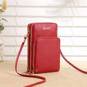 Women's Crossbody Bag Leather Phone Pocket Small Messenger Purse