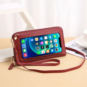 Women's Bag Wallet Shoulder Phone Clutch Soft Leather Touch Screen Bag