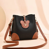Women's Bag Autumn Contrast Portable Bucket Bag Large Capacity