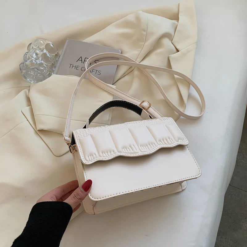 Women's Choker Shoulder Bag French Simplicity Pleated Crossbody