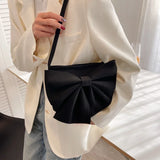 Women's Retro Bow Shoulder Bag Small Square Bag
