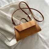 Corduroy Small Square Crossbody Bag for Women