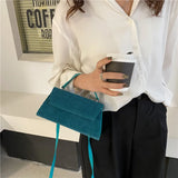Corduroy Crossbody Bag Retro Small Square Bag for Women