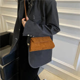 Corduroy Crossbody Bag Retro Small Square Bag for Women