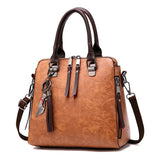 Retro Handbag Large Capacity Women's Bag with Fox Pendant