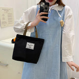 Canvas Large Capacity Casual Handbag for Women Top Handle Shopper Bags