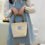 Canvas Large Capacity Casual Handbag for Women Top Handle Shopper Bags