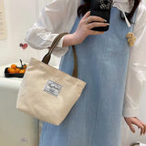 Canvas Large Capacity Casual Handbag for Women Top Handle Shopper Bags