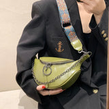 Women's Leather Crossbody Chest Bag Retro Shoulder Bag Wave Pack