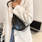 Women's Leather Crossbody Chest Bag Retro Shoulder Bag Wave Pack