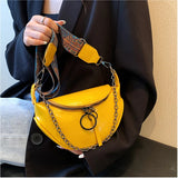 Women's Leather Crossbody Chest Bag Retro Shoulder Bag Wave Pack