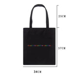 Women's Casual Canvas Shoulder Bag Large Capacity Harajuku Print Handbag