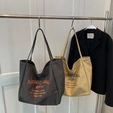 Casual Large Capacity Shoulder Bags Shopper Cotton Cloth Tote Solid Zipper Handb