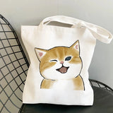 Women's Large Capacity Canvas Panda Cats Harajuku Tote Bag
