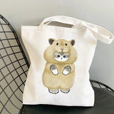 Women's Large Capacity Canvas Panda Cats Harajuku Tote Bag