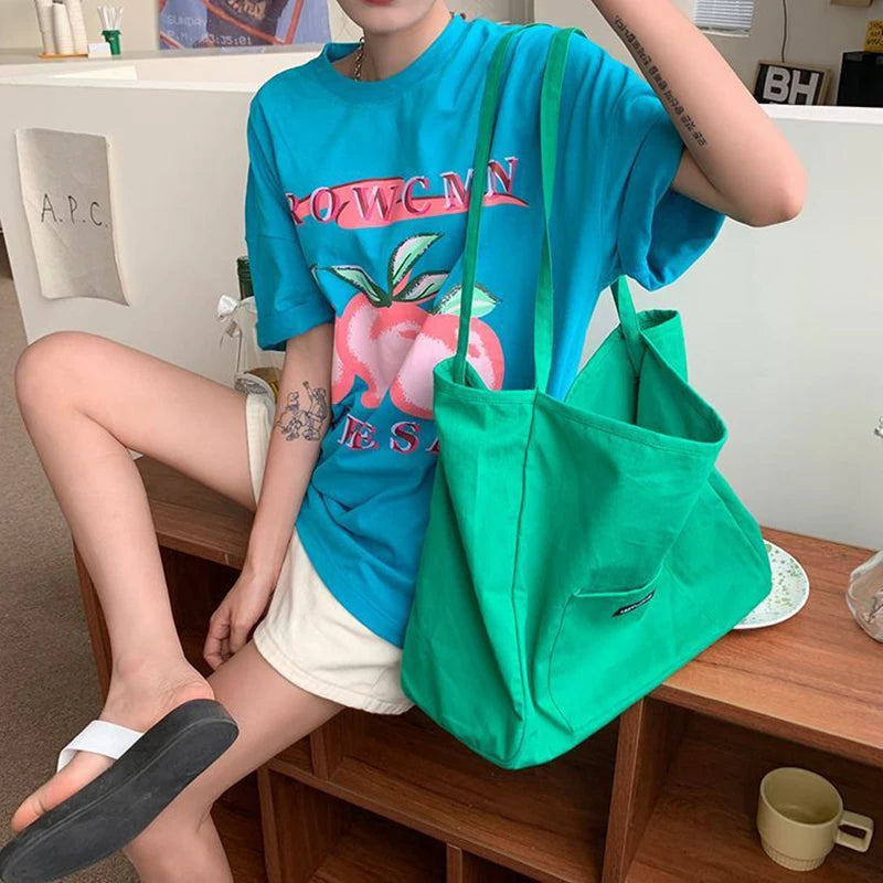 Women's Canvas Shoulder Handbag Large Capacity Tote