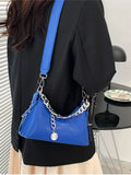 Women's Chain Handbags Pu Leather Shoulder Bags Solid Handbag Totes