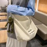 Canvas Shoulder Bag Large Capacity Harajuku Print Handbag