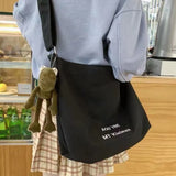 Canvas Shoulder Bag Large Capacity Harajuku Print Handbag