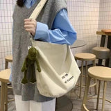 Canvas Shoulder Bag Large Capacity Harajuku Print Handbag