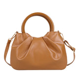 Women's Crossbody Bag Cloud Pleated Small Wooden Handle French Style