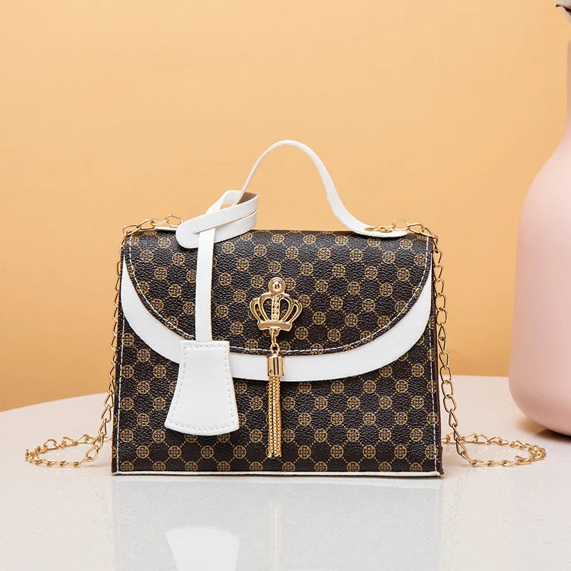 Women's Leather Tassel Small Square Shoulder Bag